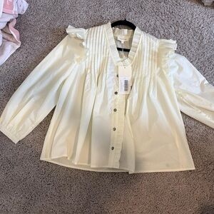 Entro Cream Ruffle Blouse